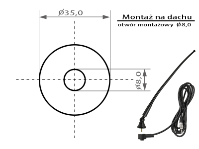 Antena çatie për veturë Blow FMD350, e palosshme, FM AM, e zezë