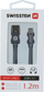 Kabllo USB Swissten USB A në USB C, 1.2m, 3A, e bardhë