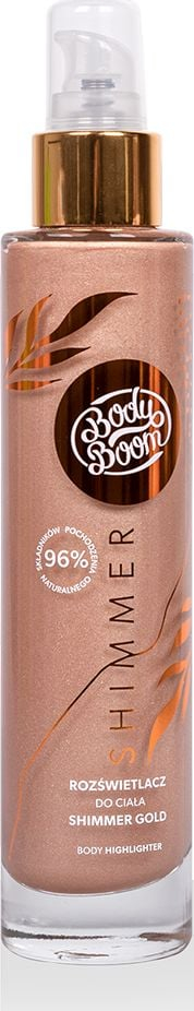 Ndriçues trupi Bielenda Body Boom Shimmer Gold, 100 ml, efekt shkëlqim i artë