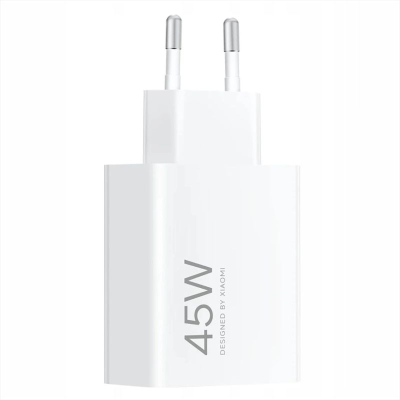 Karikues Xiaomi 45W HyperCharge Combo, USB-A, prizë EU, i bardhë