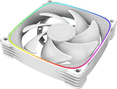 Ventilator kase Geometric Future Squama 2503W, set 3 copë, 120 mm, RGB, i bardhë