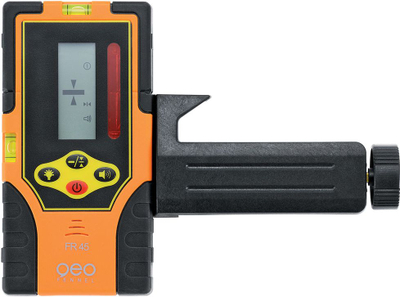 Detektor lazeri rrotullues Geo‑Fennel FR45, IP66, me ekran LCD, portokalli