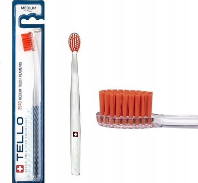 Четка за заби Tello 3940 Medium, влакна Nollex, проѕирна