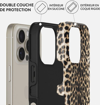 Mbulesë Burga Player Tough MagSafe për iPhone 16 Pro Max, silikon edhe plastikë e fortë, e zezë me bezhë