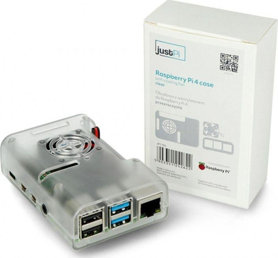 Заштитна кутија JustPi Enclosure за Raspberry Pi 4B, со вентилатор, црна