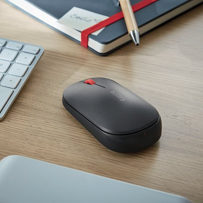 Mouse wireless Leitz Cosy, deri 4000 DPI, Bluetooth RF, gri velvet