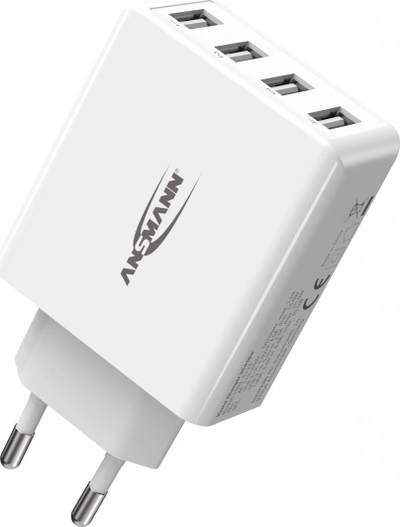 Karikues muri Ansmann HC430, 4x USB A, 30W 3A, i bardhë