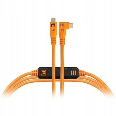 Кабел USB C Tether Tools TetherPro Optima, право-право, Optima 10G, портокалов