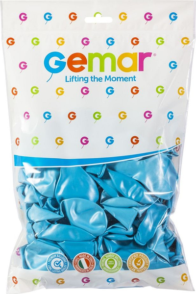 Balona për zbukurim Gemar Metallic 33 cm, 50 copë, blu e çelët