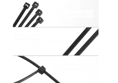 Lidhëse kabllosh LeanToys, najlon 250x1.2 mm, e zezë