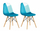 Set karrigesh skandinave Heinner, 2 copë, 52x47x82 cm, dru, blu