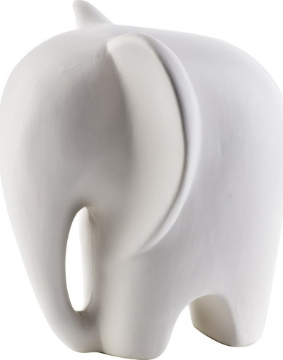 Figurinë dekorative MONDEX Mia Elephant, qeramike, 15x13x16.4 cm, e bardhë