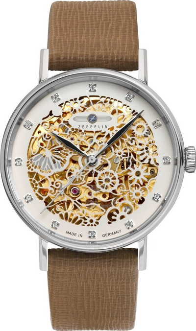 Orë gocash Zeppelin Princess of the Sky 7461-5, automatike, 36mm, rrip kafe