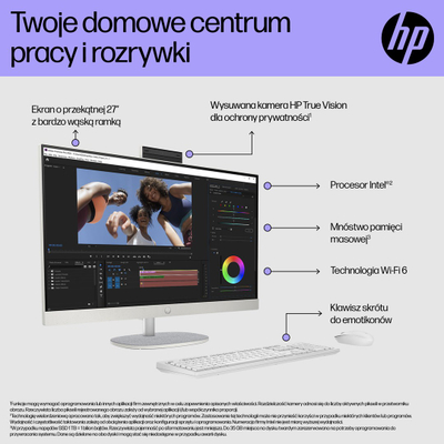 Kompjuter All in One HP 27 AiO 27-cr0224nw, Intel Core i5, 27" FHD, 16GB RAM, 512GB SSD, i bardhë
