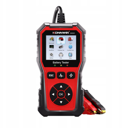 Tester baterie Konnwei KW331, ekran LCD, i kuq