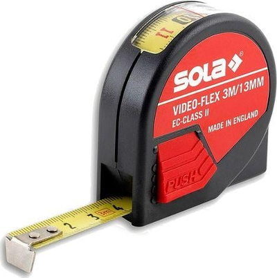 Metër rrotullues Sola Video Flex VF, 3m, 13mm, i verdhë