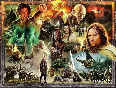 Puzzle Jigsaw The Lord of the Rings The Return of the King, 2000 copa, shumëngjyrësh