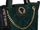Çantë crossbody për gra Peterson, me zinxhir, rrip i gjerë, jeshile e errët
