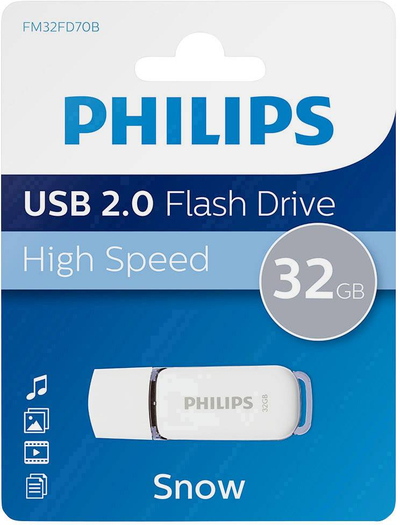 USB Philips Snow Edition FM32FD70B/00, 32GB, USB 2.0, e bardhë