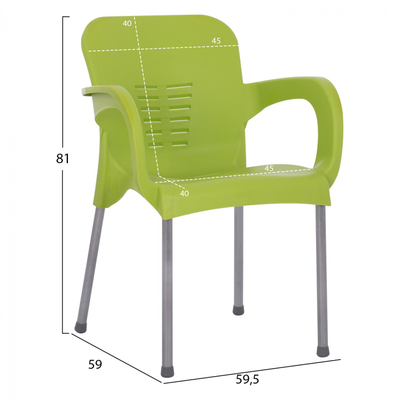 Karrige polipropileni e ricikluar Karek 59.5×59×81 cm (HM5592.17), gjelbër