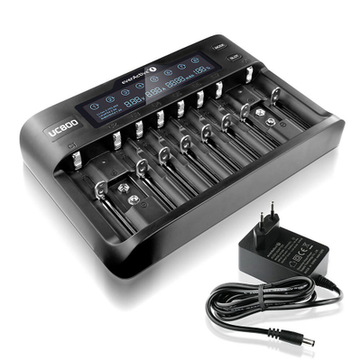 Karikues universal baterish everActive UC-800, 10 kanale, ekran LED, i zi