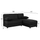 Sofa këndore me 2 hapësira ruajtëse (HM3134.01), zezë