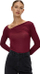 Bluzë për femra S.Oliver Slim Fit, kuqe e errët