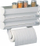 Mbajtës rrotullash kuzhine Metaltex Triple Roll Modular 21529, 3 seksione, për në mur, gri e çelët