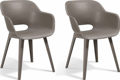 Karrige kopshti Keter Akola, set 2 copë, plastike rezistente, cappuccino