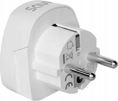 Adapter udhëtimi Savio AP-01, prizë US në prizë EU, i bardhë