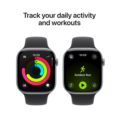 Apple Watch Series 11 GPS 46mm Space Grey Aluminium Case with Black Sport Band, S/M