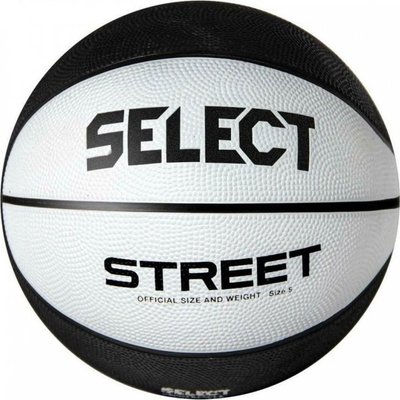 Top basketbolli Select Street, gome e qëndrueshme, për palestër dhe jashtë, bardh e zi