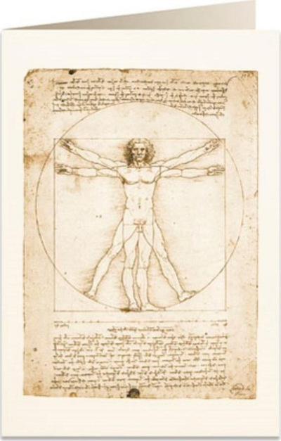 Kartolinë Tassotti B6 Vitruvian Man, me zarf, 200 g/m², shumëngjyrëshe