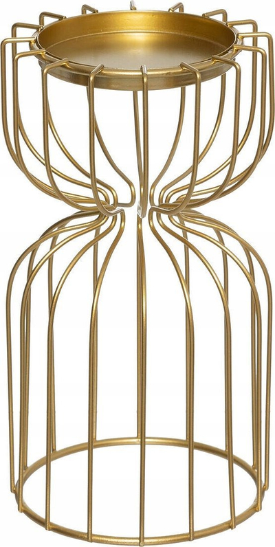 Mbajtëse qirinjsh Fééric Lights &amp; Christmas Hourglass, metal, 26 cm, ngjyrë ari, set me 2 copë