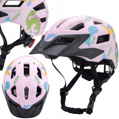 Helmet biçiklete për fëmijë Wozinsky MTB, vizor i çmontueshëm, 48-52 cm, rozë