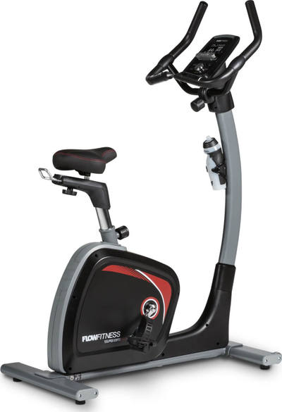 Biçikletë palestre Flow Fitness DHT2500i, sistem elektromagnetik, programe stërvitje, gri