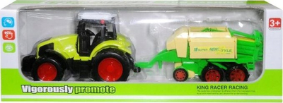 Lodër traktor Teka Tractor With Machine, me rimorkio, plastik, jeshil