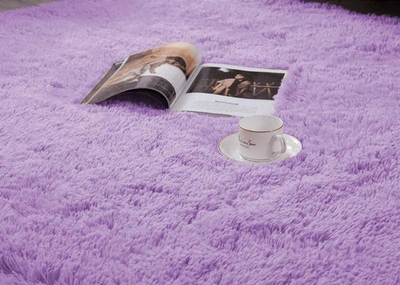 Tapet Thick Soft Plush Shaggy Rug, 80x150 cm, i trashë, vjollcë e hapur