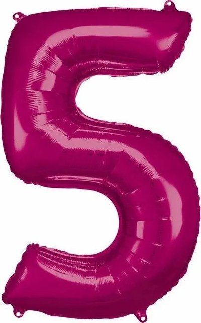 Balonë metalike Riethmüller numri 5, 58x86cm, rozë