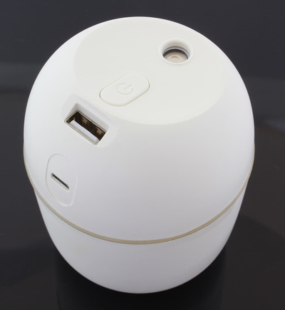 Lagështues ajri aromatizues USB, 250ml, ndriçim RGB, i bardhë