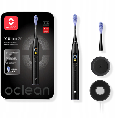 Furçë dhëmbësh sonike Oclean X Ultra 20 me ekran, 2 koka, e zezë