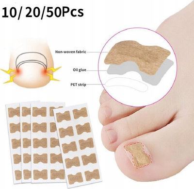 Fashë ngjitëse për thonj këmbësh TERRA NV4, për thua të futur në mish, paketim me shumë copa, ngjyrë lëkure