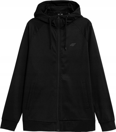 Xhaketë sportive 4F Sporty Knit, me kapuç, me zinxhir, e zezë