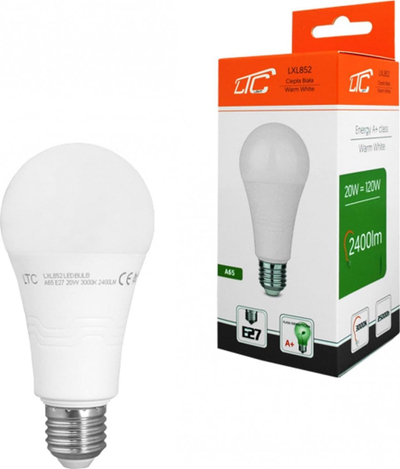 ЛЕД сијалица ЛТЦ А65 LXL852, 20W, 2400lm, топло светло