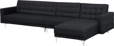 Kauç modular ABERDEEN, shtrat dopio, me ottoman, gri grafit