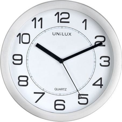 Orë murale Unilux Attraction Silent Quartz, 22 cm, metal gri
