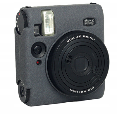 Mbulesë silikoni për aparat FujiFilm INSTAX Mini 99, imitim lëkure, gri