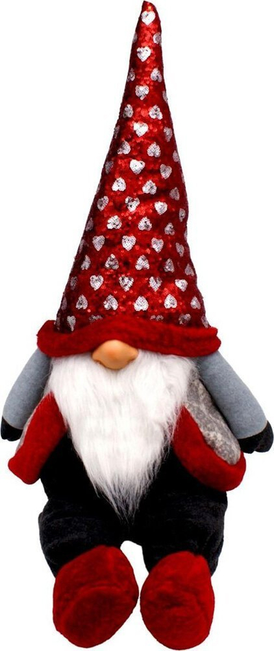 Dekor Krishtlindjesh Saska Garden Santa Claus, me drita, i kuq
