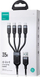 USB кабел Џојрум 4 во 1 JR FC1A1, 1.2m, USB A во Лајтнинг 2x USB C Микро USB, сива