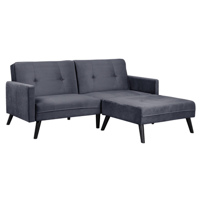 Kolltuk këndor krevati LIVIA HM3151.01, kadife, 211x158x83 cm, gri